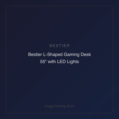 Bestier L-Shaped Gaming Desk 55" with LED Lights